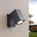 ELC utend⌀rs veggspot Nogita, aluminium, grå, 10 cm, GU10