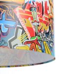 Graffiti-pendellampe med fargerikt fototrykk