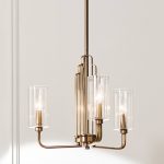 Hengelampe Kimrose, 3 lyskilder, messing