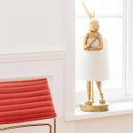 Kare Animal Rabbit bordlampe gull/hvit