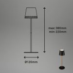 Kiki LED-bordlampe, svart/gull, IP44, 3 000K