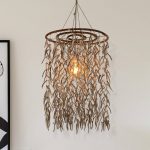 Kokos pendellampe av ekte kokosn⌀tt, 55 cm