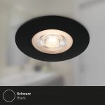 LED-downlight Kulana svart, sett med 3, IP65