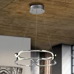 LED-hengelampe Colette, 3 lyskilder, krom