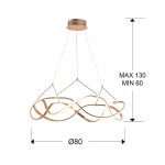 LED-hengelampe Molly, ⌀ 80 cm, rosegull