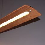 LED-hengelampe Shine-Wood, eik/nikkel, 125 cm, CCT