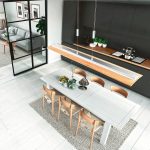 LED-hengelampe Shine-Wood, eik/nikkel, 125 cm, CCT