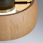 LED-hengelampe Shine-Wood, eik/svart Lengde 100 cm 3 lyskilder.