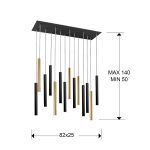 LED-hengelampe Varas styrbar 14 lysk gull/svart