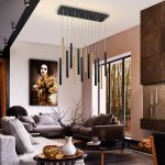 LED-hengelampe Varas styrbar 14 lysk gull/svart