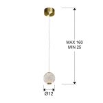 LED-pendellampe Austral, gull/klar, 1 lyskilde