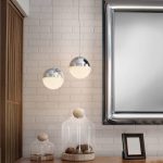 LED-pendellampe Sphere, krom, 1 lyskilde, ⌀ 12 cm