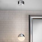 LED-pendellampe Sphere, krom, 1 lyskilde, ⌀ 12 cm