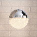 LED-pendellampe Sphere, krom, 1 lyskilde, ⌀ 12 cm