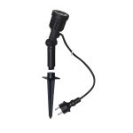 LED-spot med jordspyd 418-92-1, svart plast, svingbar