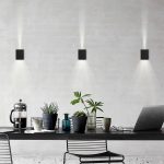 LED utend⌀rs vegglampe Canto Kubi 2 Seaside, svart, aluminium, 10 cm