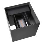 LED utend⌀rs vegglampe Milda kubi, antrasitt, opp/ned, aluminium