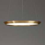 LEDS-C4 Saturn LED-hengelampe, sat messing, ⌀ 60cm