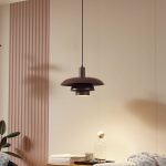 Lindby Elorri hengelampe, brun, metall, ⌀ 38 cm