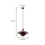Lindby Elorri hengelampe, brun, metall, ⌀ 38 cm