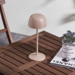Lindby LED-bordlampe Arietty, 27 cm, beige, aluminium