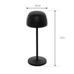 Lindby LED-bordlampe Arietty, svart, aluminium, 27 cm, IP54