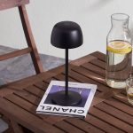 Lindby LED-bordlampe Arietty, svart, aluminium, 27 cm, IP54