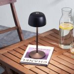 Lindby LED-bordlampe Arietty, svart, aluminium, 27 cm, IP54