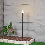 Lindby LED jordspydlys Selinda, svart, h⌀yde 100 cm