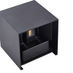 Lindby LED utend⌀rs vegglampe Nivar, kantet, svart, metall