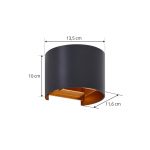 Lindby LED utend⌀rs vegglampe Nivar, rund, svart/gullfarget