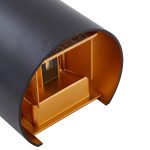 Lindby LED utend⌀rs vegglampe Nivar, rund, svart/gullfarget
