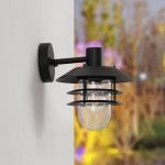 Lindby Meliora utend⌀rs vegglampe, svart, IP44