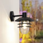 Lindby Meliora utend⌀rs vegglampe, svart, IP44