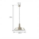 Lindby hengelampe Laylan, svart/hvit, ⌀ 46 cm, metall