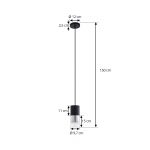 Lindby hengelampe Svante, 1 lyskilde, svart, glass, ⌀ 10cm
