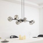 Lindby pendellampe Isamer, r⌀ykgrå, 130 cm, globus
