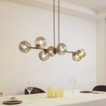 Lindby pendellampe Isamer, r⌀ykgrå, 130 cm, globus