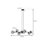 Lindby pendellampe Isamer, r⌀ykgrå, 130 cm, globus