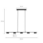 Lindby pendellampe Kaylou, 5 lyskilder, svart, aluminium