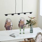 Lindby pendellampe Kaylou, 5 lyskilder, svart, aluminium