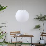 Lindby utend⌀rs pendellampe Alea, hvit, plast, ⌀ 38 cm
