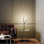 Lucande Carlea bordlampe, 2 lysk., svart nikkel