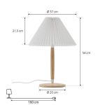 Lucande Ellorin bordlampe, hvit, tre, ⌀ 37 cm, E27