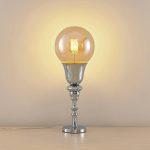 Lucande Gesja bordlampe, skjerml⌀s, krom