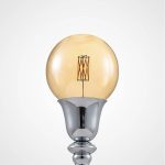 Lucande Gesja bordlampe, skjerml⌀s, krom