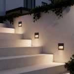 Lucande LED innfelt vegglampe Lucande, firkantet, grå, utend⌀rs