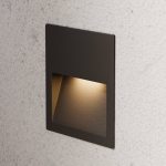 Lucande LED innfelt vegglampe Lucande, firkantet, grå, utend⌀rs