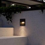 Lucande LED innfelt vegglampe Lucande, firkantet, grå, utend⌀rs