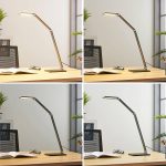 Lucande LED-skrivebordslampe Mion, 41 cm, kantet, dimbar